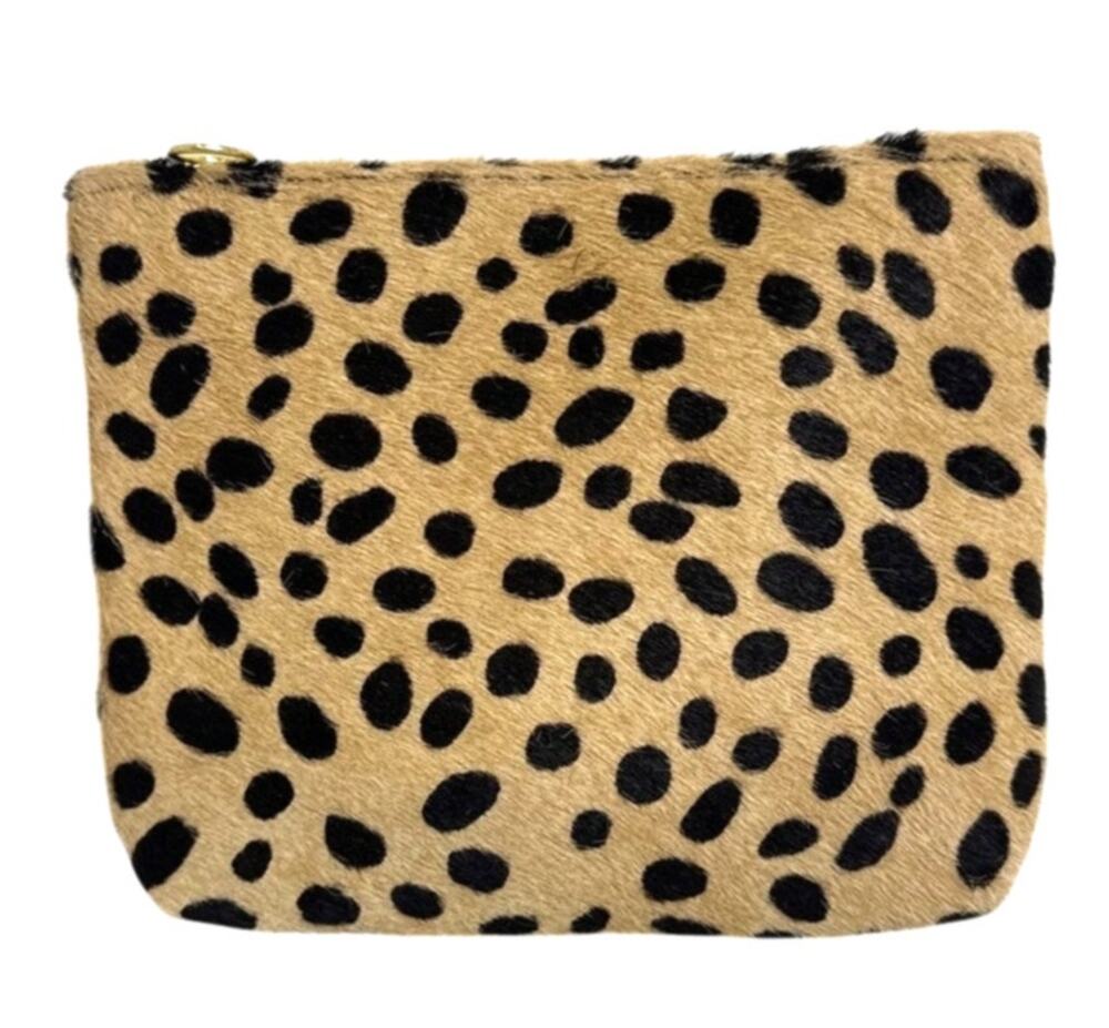 Bee & Co Napa Leather Hair-on-Hide Envelope Clutch Bag Handheld Pouch NWOT